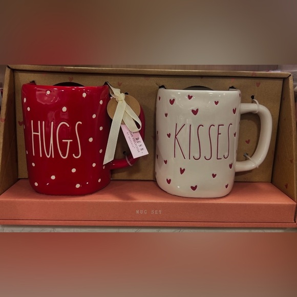 Rae Dunn Red and White Hugs & Kisses Mug Set
(Two Mugs Only) - Picture 1 of 4